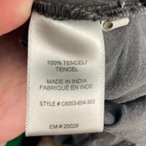 Anthropologie Cloth & Stone Pure Tencel Strapless Cropped Raw Hem Jumpsuit - Picture 9 of 12